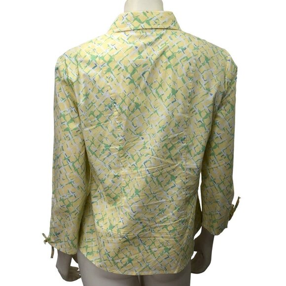 CHRISTOPHER & BANKS LONG SLEEVE BUTTON STRETCH BLOUSE MD - Picture 3 of 4